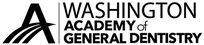 Logo of the Washington Academy of General Dentistry, featuring a stylized black mountain peak design next to the text 'WASHINGTON ACADEMY of GENERAL DENTISTRY' in bold, uppercase letters.