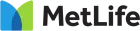 Logo of MetLife, featuring a blue 'M' next to the stylized silhouette of a building in darker shades.